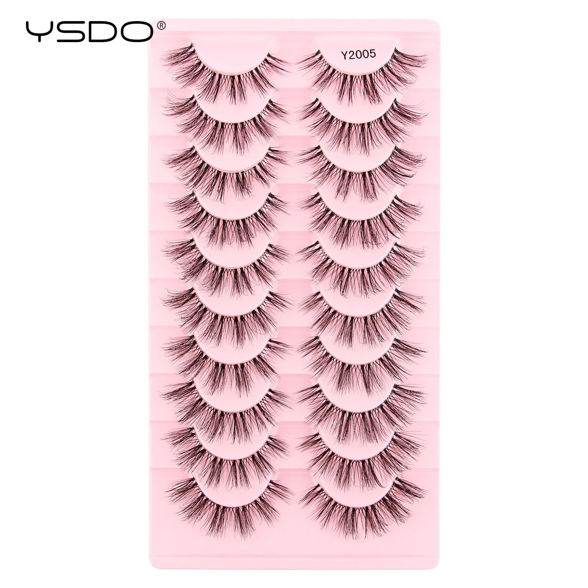 YSDO Natural Mink Eyelashes 3/6/10 Pairs Wispy Faux 3D Mink Lashes Short Fluffy Half False Eyelash Makeup Tools Cat Eye Lashes Natalia Home Fashion 10pairs-Y2005 Natalia Home Fashion
