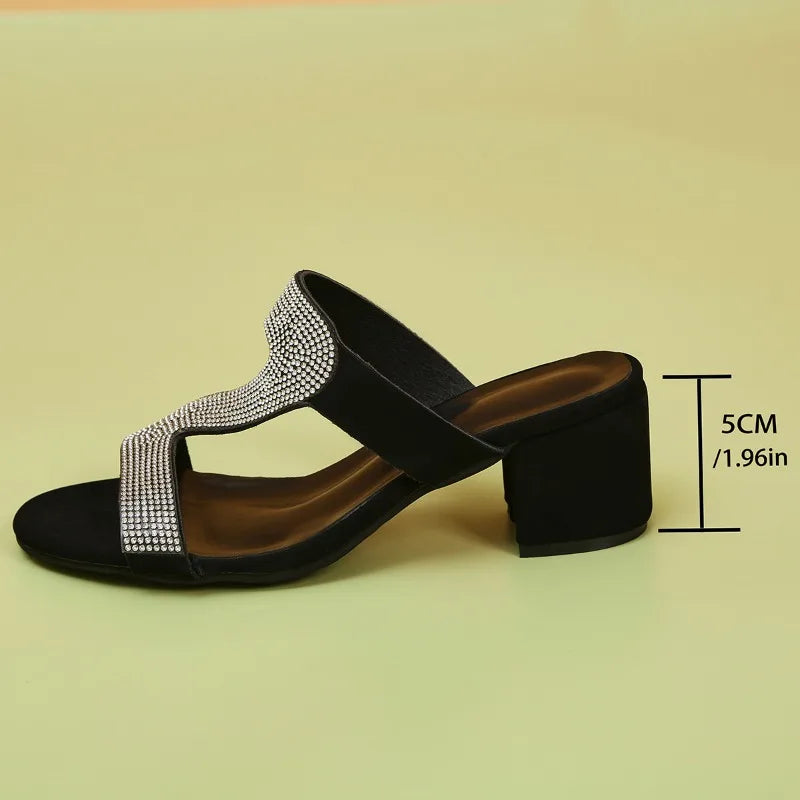 2024 New Summer Women's Fashion Open Toe Slip-On Flats Comfortable Slippers Rhinestone Designer Beach Party Sandals for Women Natalia Home Fashion Natalia Home Fashion