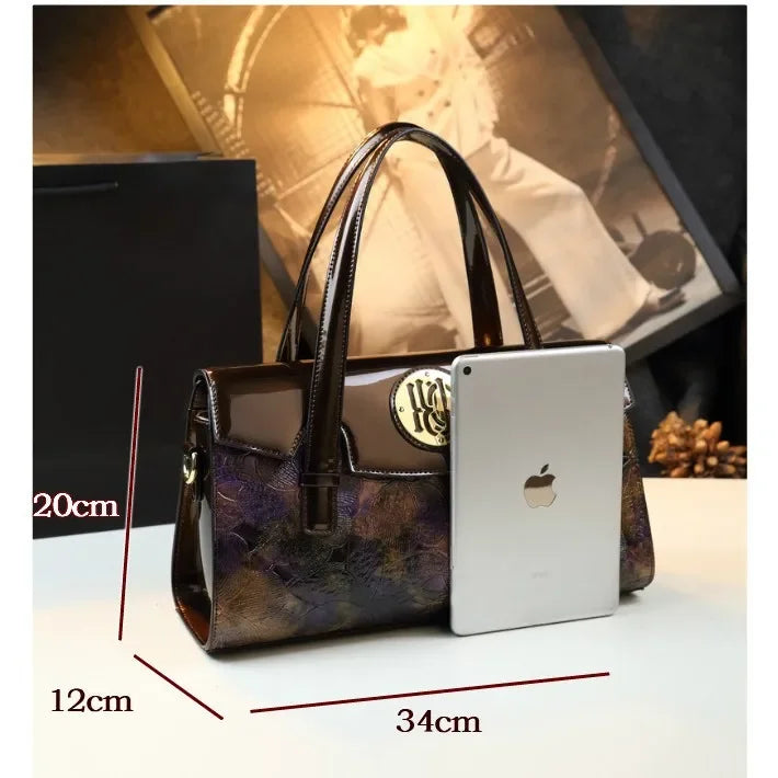 Fashionable Midlife Mom Handbag Soft PU Leather Women's Bag Elegant High-End Crossbody Handbag Polyester Lining