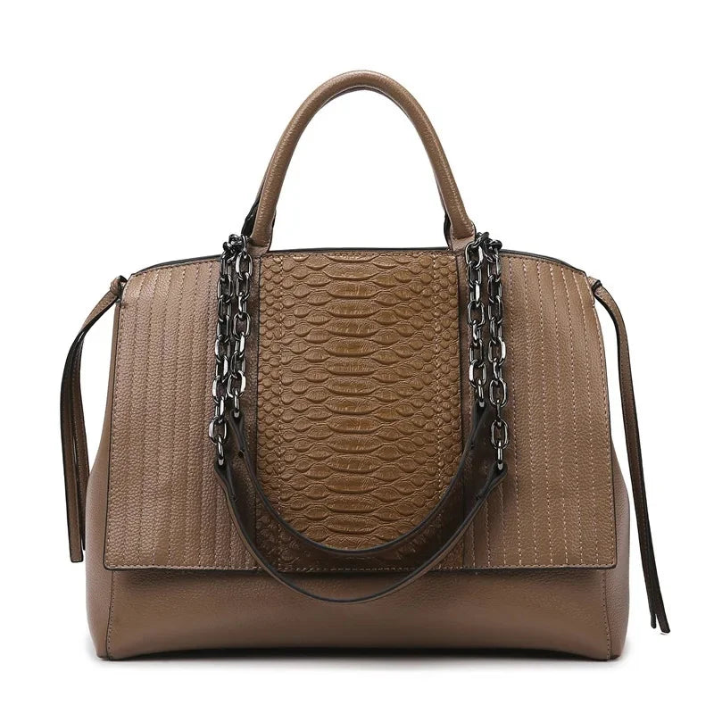 Fashionable Crocodile Pattern Tote Bag Women's Large Capacity Handbag High-End Feel Shoulder Bag Cross-Border New Model