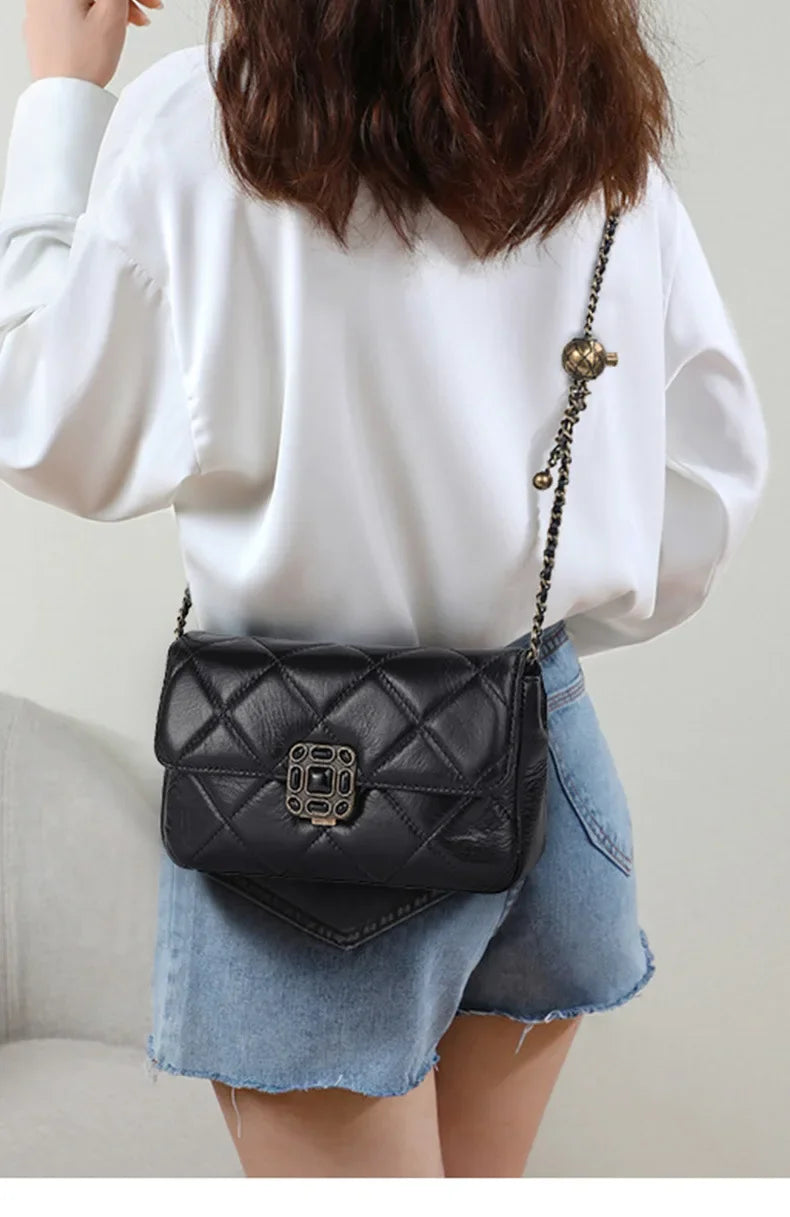 Chic Argyll Women's Crossbody Bag Trendy Autumn/Winter Vintage High-End Feel Versatile Small Square Bag