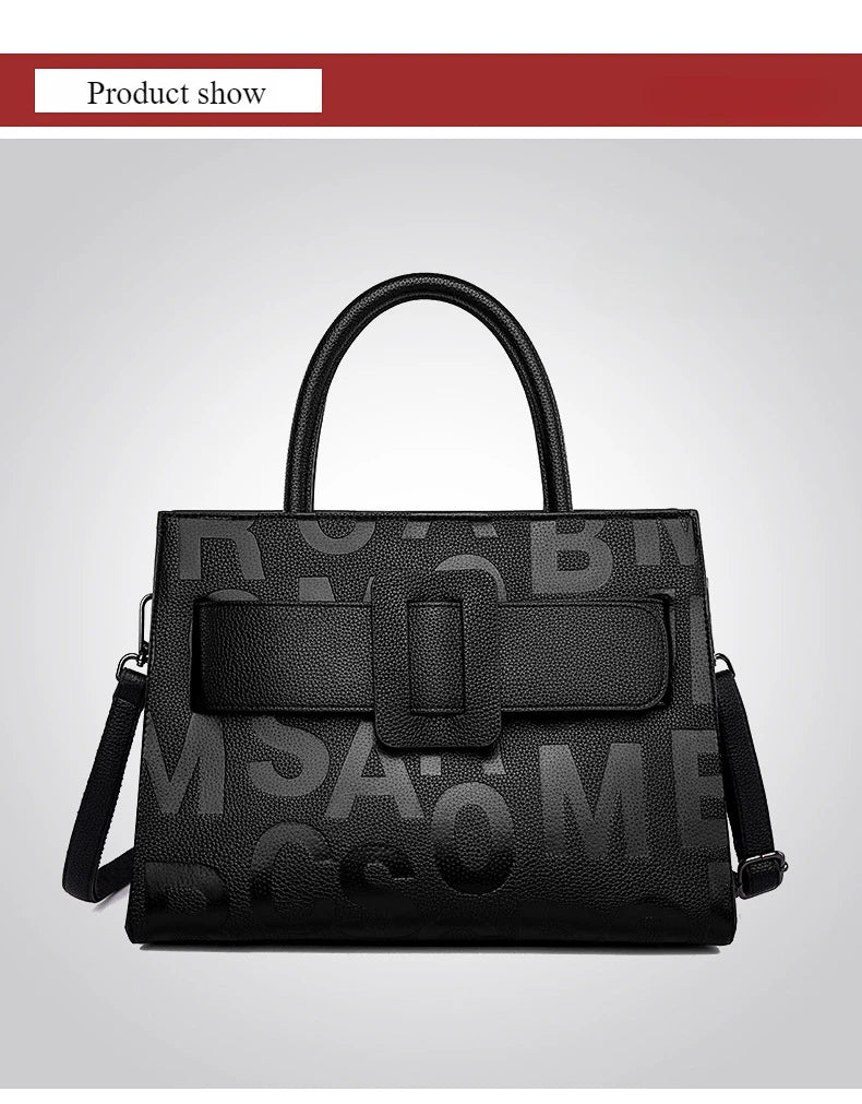 Bags for Women Trend Large-capacity Tote Bag, High Quality PU Leather Women's Retro Fashion Letter Handbag, Shoulder Bag