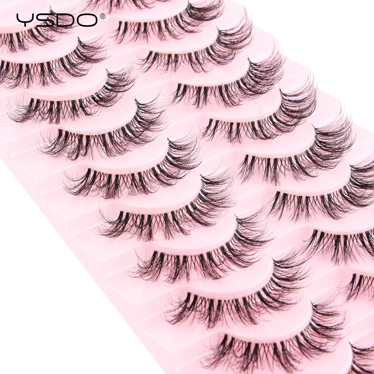 YSDO Natural Mink Eyelashes 3/6/10 Pairs Wispy Faux 3D Mink Lashes Short Fluffy Half False Eyelash Makeup Tools Cat Eye Lashes Natalia Home Fashion Natalia Home Fashion