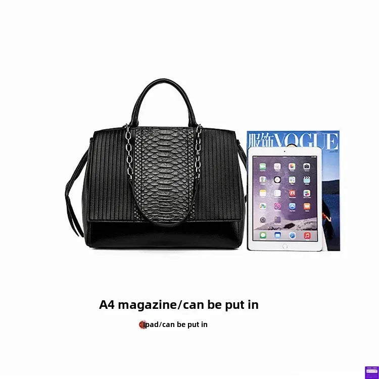 Fashionable Crocodile Pattern Tote Bag Women's Large Capacity Handbag High-End Feel Shoulder Bag Cross-Border New Model