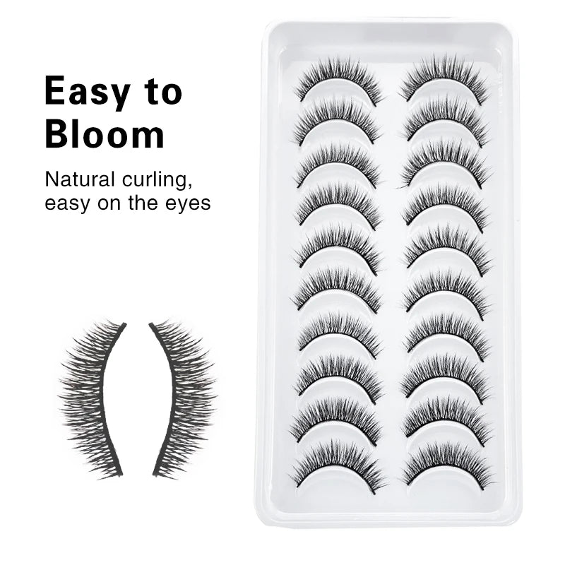 DEVOSERVICE Lashes 6/10pairs Natural Short False Eyelashes 3D Mink Lashes Extensions False Eyelashes Faux Cils Makeup Wholesale Natalia Home Fashion Natalia Home Fashion