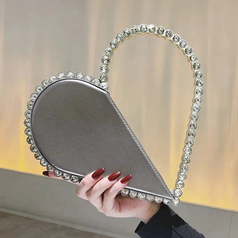 Mini Heart Shape Evening Bag Trendy Party Clutch Purse Women's Elegant Handbags For Party Prom