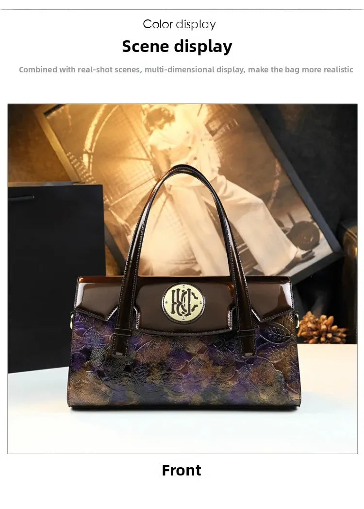 Fashionable Midlife Mom Handbag Soft PU Leather Women's Bag Elegant High-End Crossbody Handbag Polyester Lining