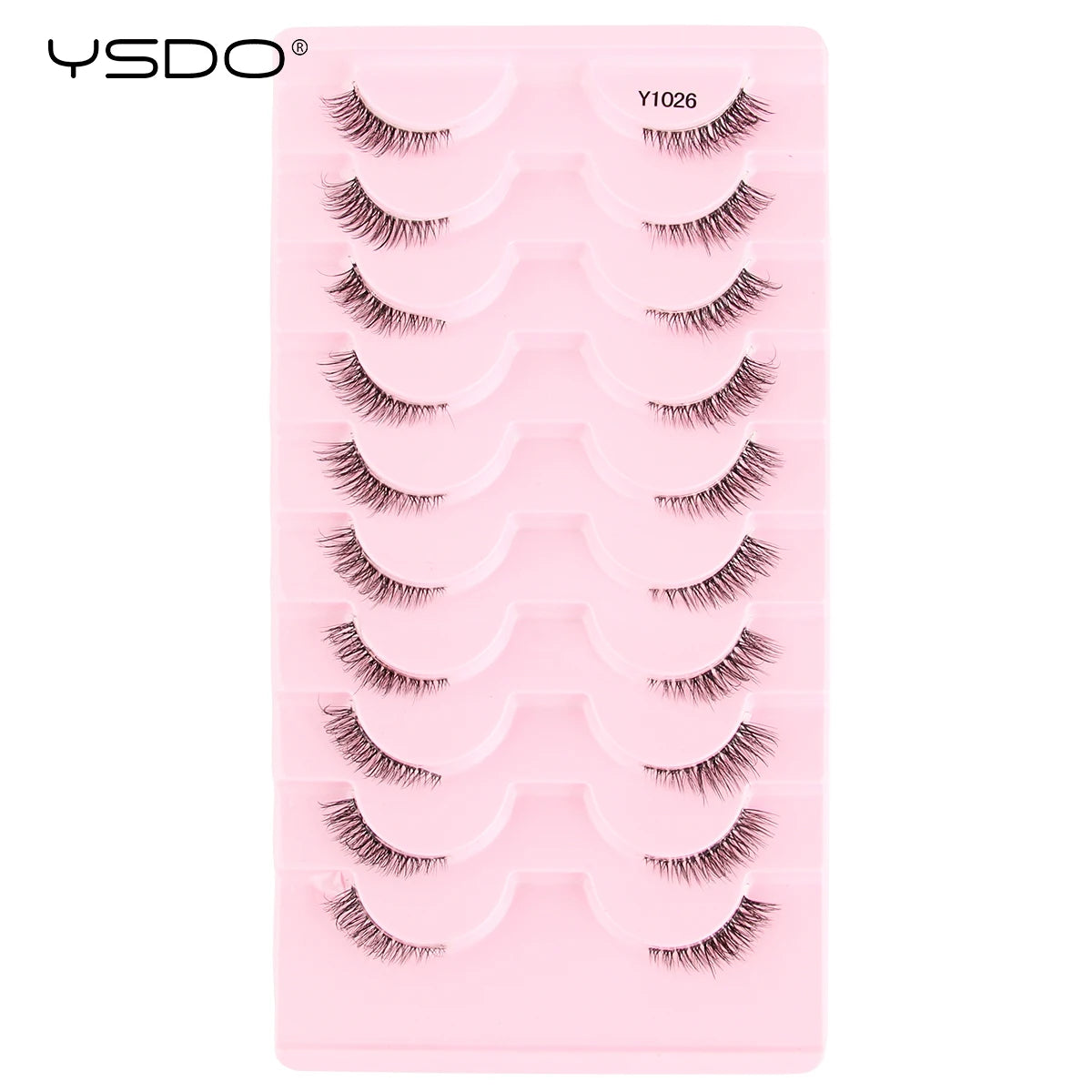 YSDO Natural Mink Eyelashes 3/6/10 Pairs Wispy Faux 3D Mink Lashes Short Fluffy Half False Eyelash Makeup Tools Cat Eye Lashes Natalia Home Fashion 10pairs-Y1026 Natalia Home Fashion
