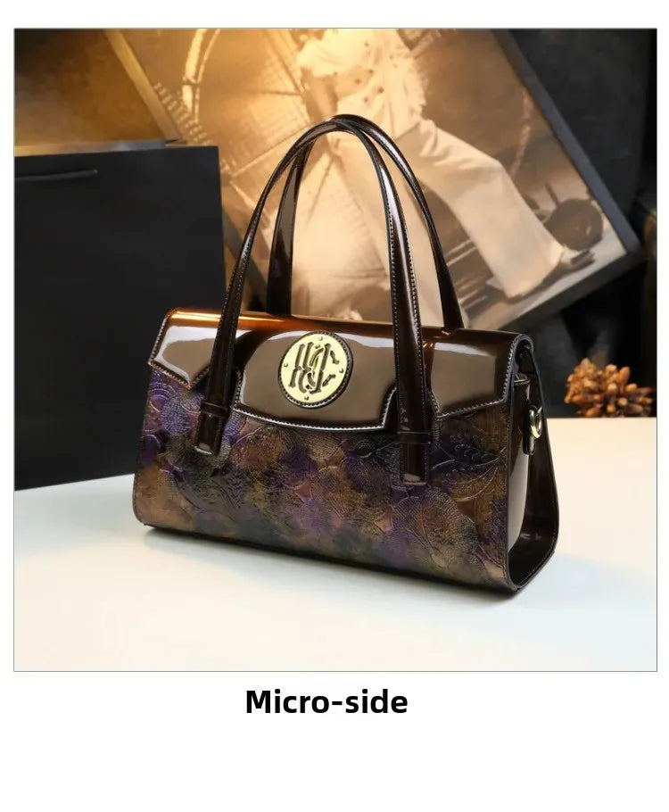 Fashionable Midlife Mom Handbag Soft PU Leather Women's Bag Elegant High-End Crossbody Handbag Polyester Lining