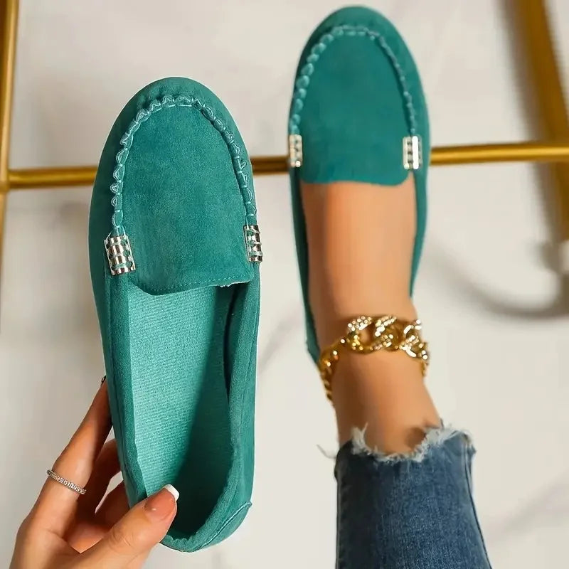 New Women's Casual Flat Shoes Spring and Autumn Flat Loafers Women's Shoes Fashion Non-slip Soft Round-toe Denim Flat Shoes
