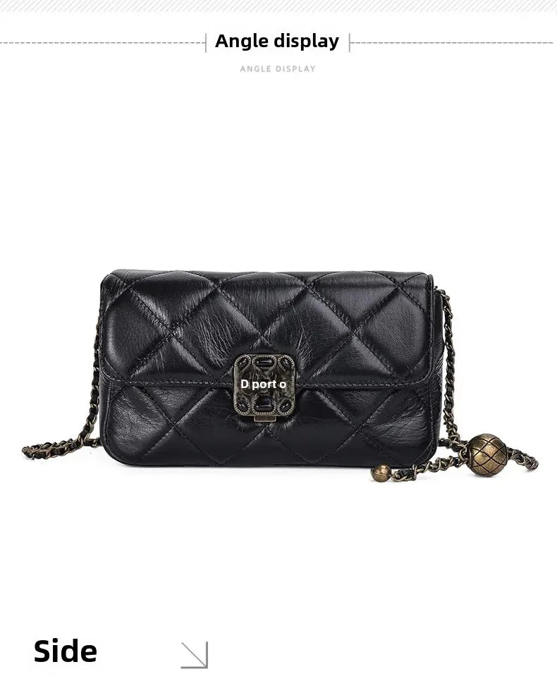 Chic Argyll Women's Crossbody Bag Trendy Autumn/Winter Vintage High-End Feel Versatile Small Square Bag