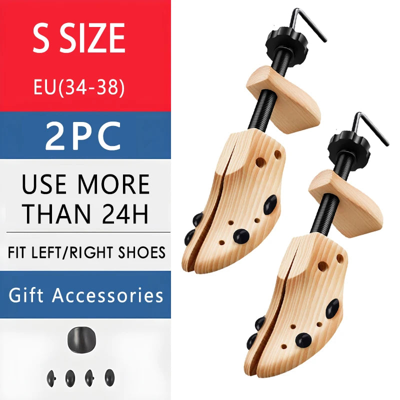 1/2 Pc Wooden Shoe Trees Adjustable Shoe Stretcher Expander Women Unisex Length Width shoes Extender Keeper Heels