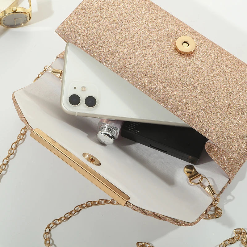 Fashion Elegant Clutch Bag Chain Dinner Bag Bride Bridesmaid Lady Handbag