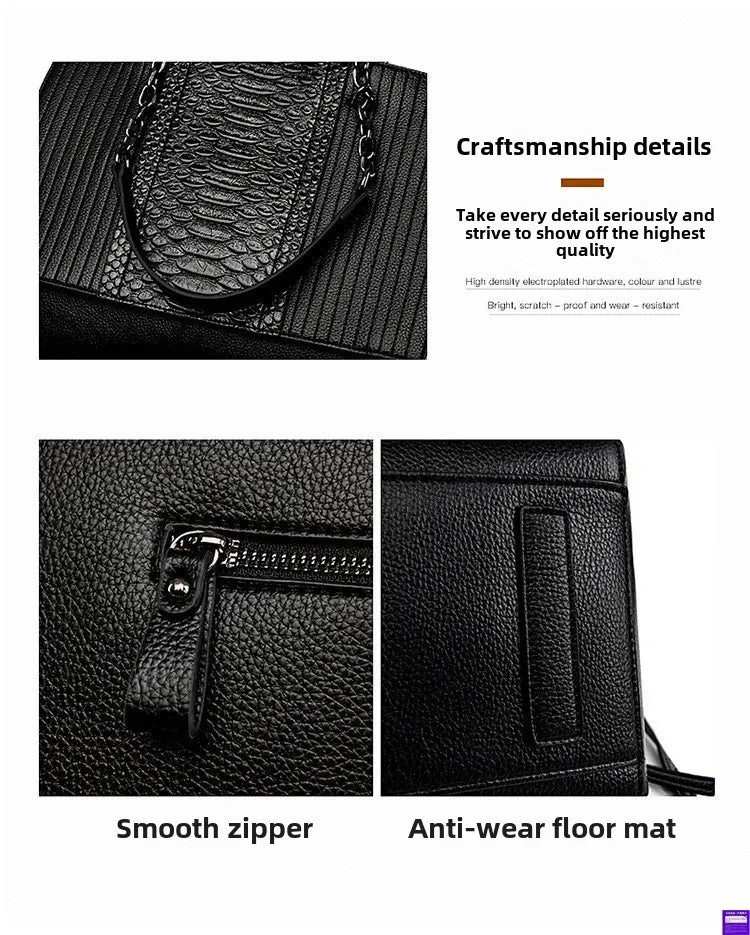 Fashionable Crocodile Pattern Tote Bag Women's Large Capacity Handbag High-End Feel Shoulder Bag Cross-Border New Model