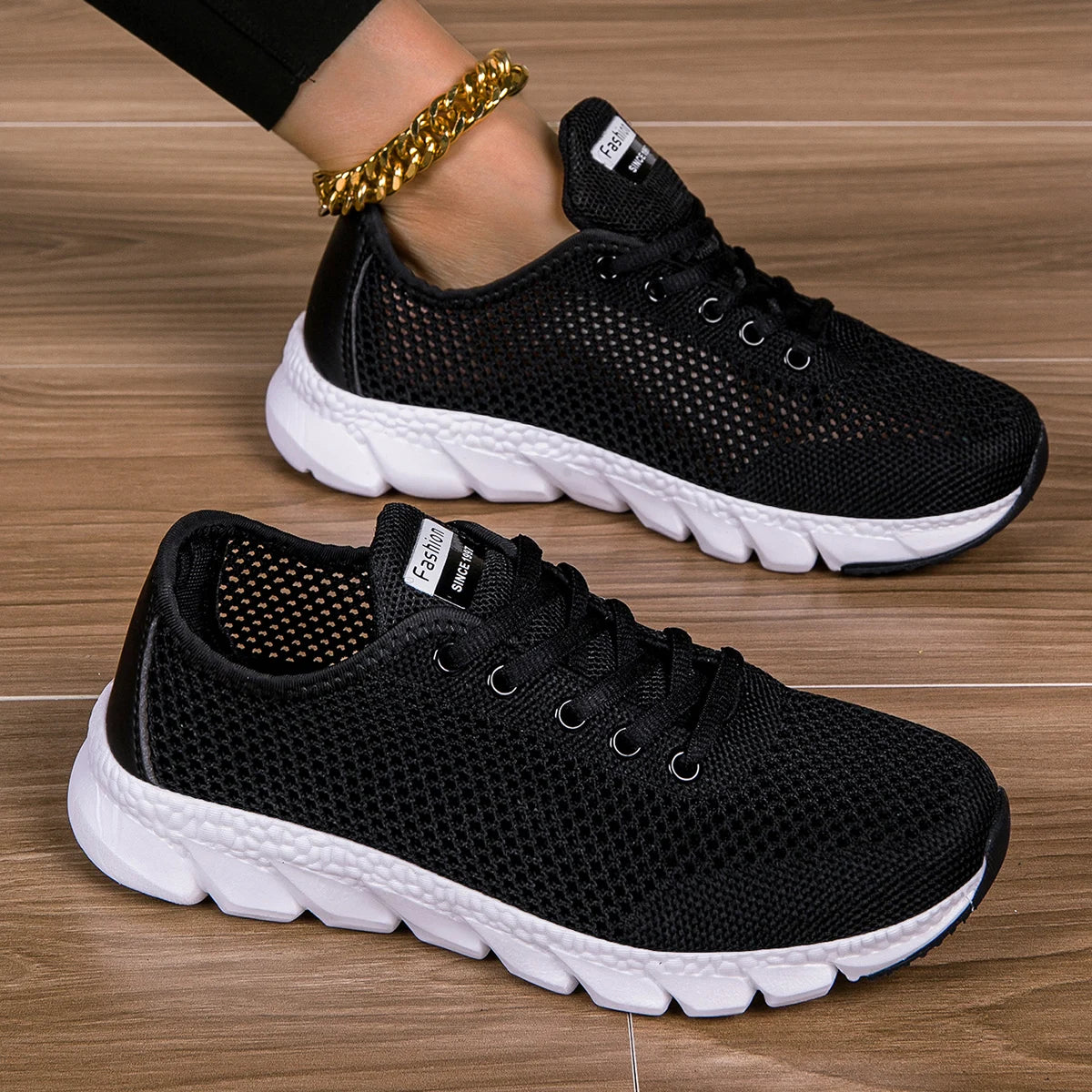 Cross-border large summer hollowed-out woven women's sports casual shoes light running shoes