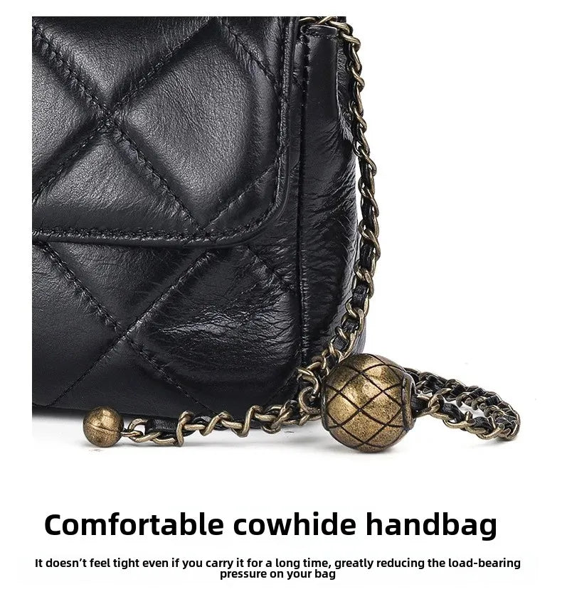 Chic Argyll Women's Crossbody Bag Trendy Autumn/Winter Vintage High-End Feel Versatile Small Square Bag