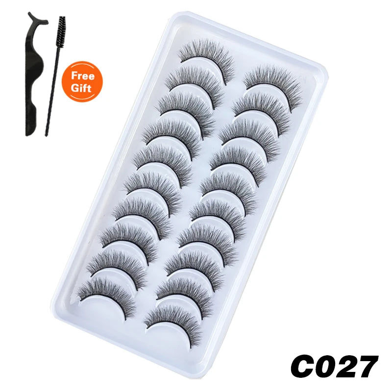 DEVOSERVICE Lashes 6/10pairs Natural Short False Eyelashes 3D Mink Lashes Extensions False Eyelashes Faux Cils Makeup Wholesale Natalia Home Fashion C027-10Pairs-CHINA Natalia Home Fashion