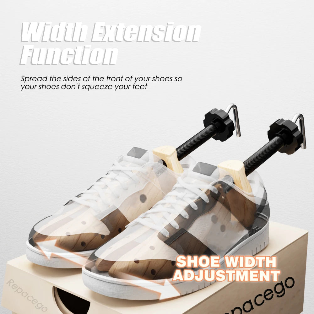 1/2 Pc Wooden Shoe Trees Adjustable Shoe Stretcher Expander Women Unisex Length Width shoes Extender Keeper Heels