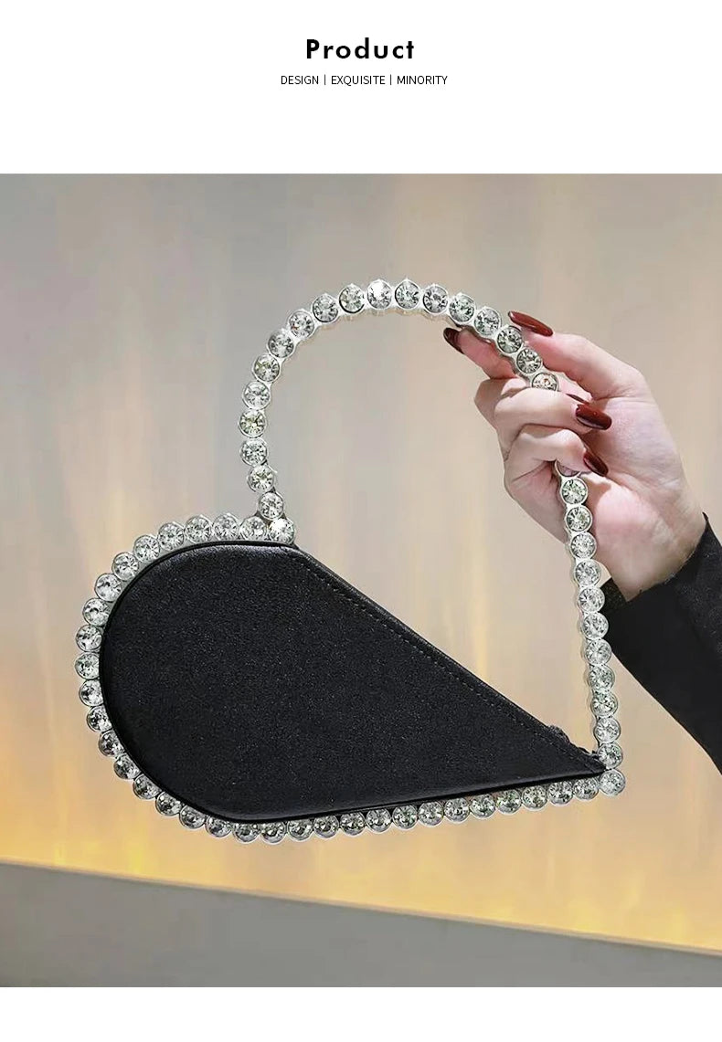 Mini Heart Shape Evening Bag Trendy Party Clutch Purse Women's Elegant Handbags For Party Prom