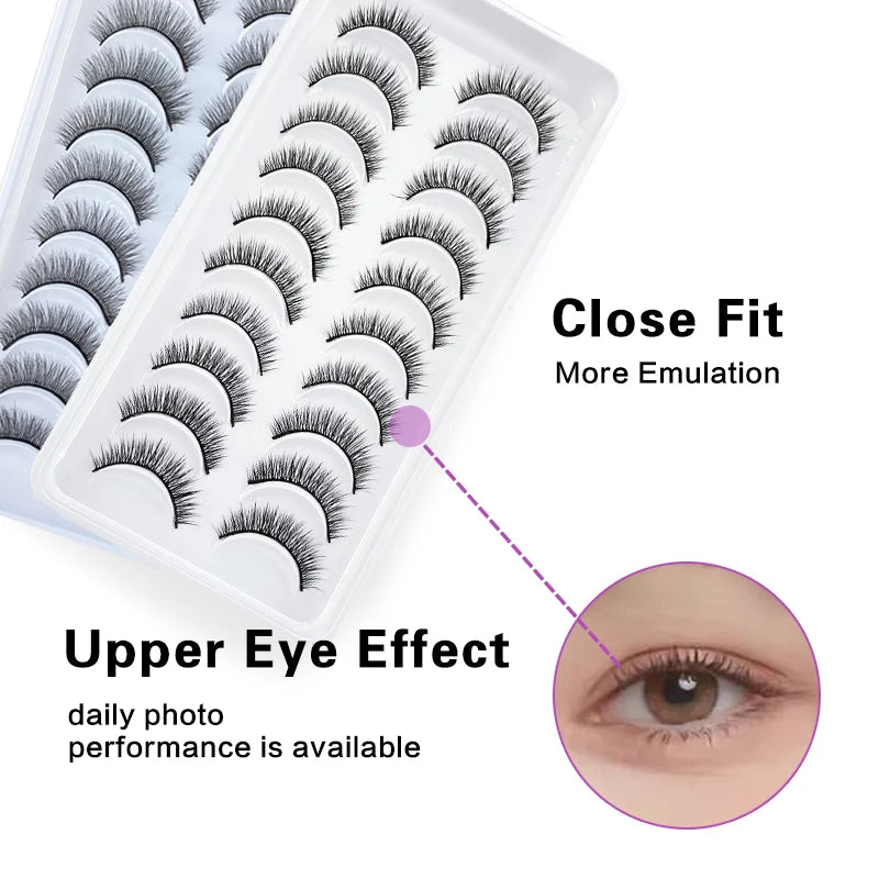 DEVOSERVICE Lashes 6/10pairs Natural Short False Eyelashes 3D Mink Lashes Extensions False Eyelashes Faux Cils Makeup Wholesale Natalia Home Fashion Natalia Home Fashion
