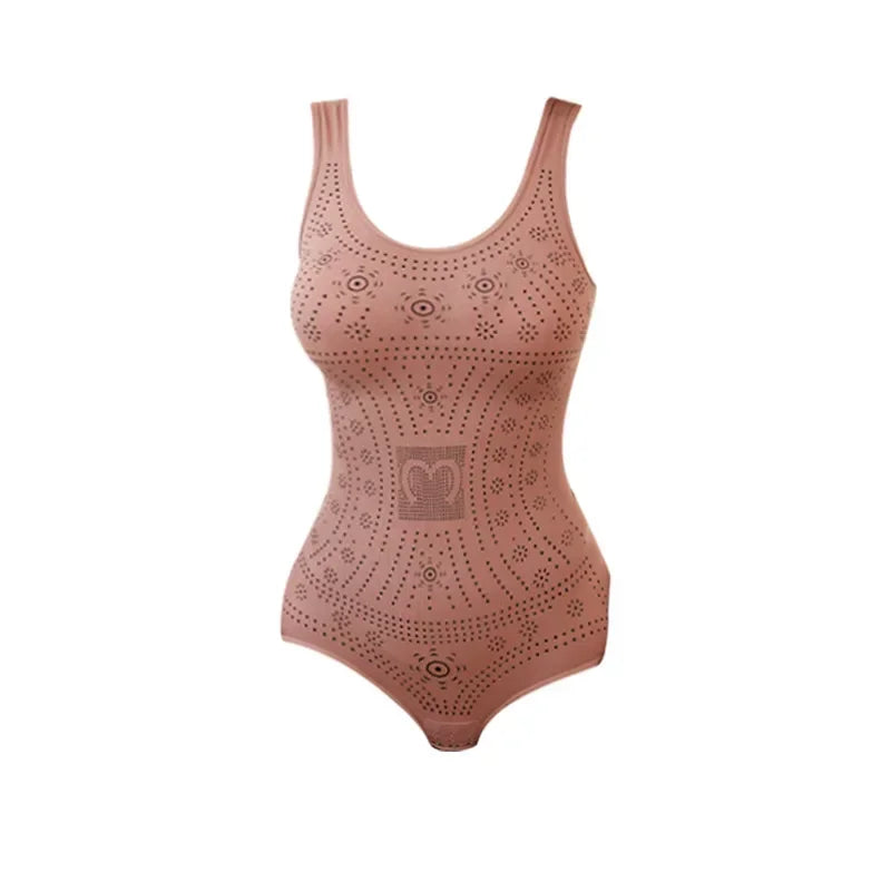 Seamless bodysuit printed plus size tummy control shapewear flat belly slimming full body shaper corset underwear women tank top