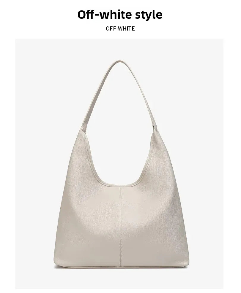 Retro Solid Color Large Capacity Women's Shoulder Bag Fashionable Versatile Niche Tote Bag Underarm Single Shoulder