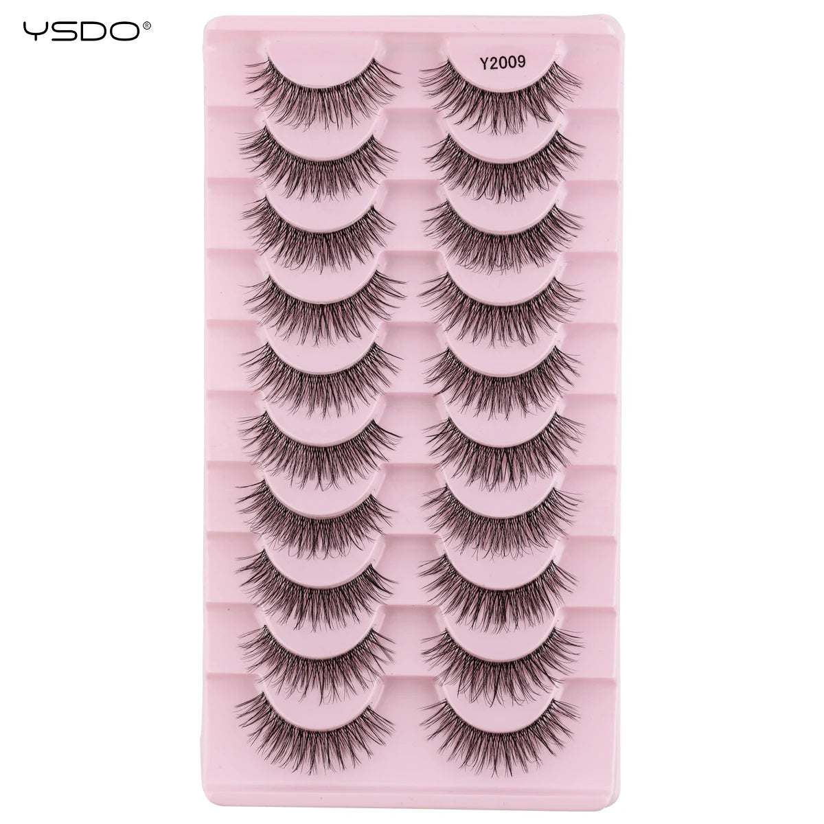 YSDO Natural Mink Eyelashes 3/6/10 Pairs Wispy Faux 3D Mink Lashes Short Fluffy Half False Eyelash Makeup Tools Cat Eye Lashes Natalia Home Fashion 10pairs-Y2009 Natalia Home Fashion