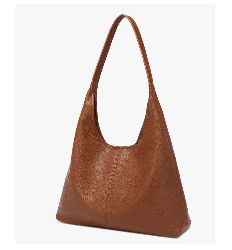 Retro Solid Color Large Capacity Women's Shoulder Bag Fashionable Versatile Niche Tote Bag Underarm Single Shoulder