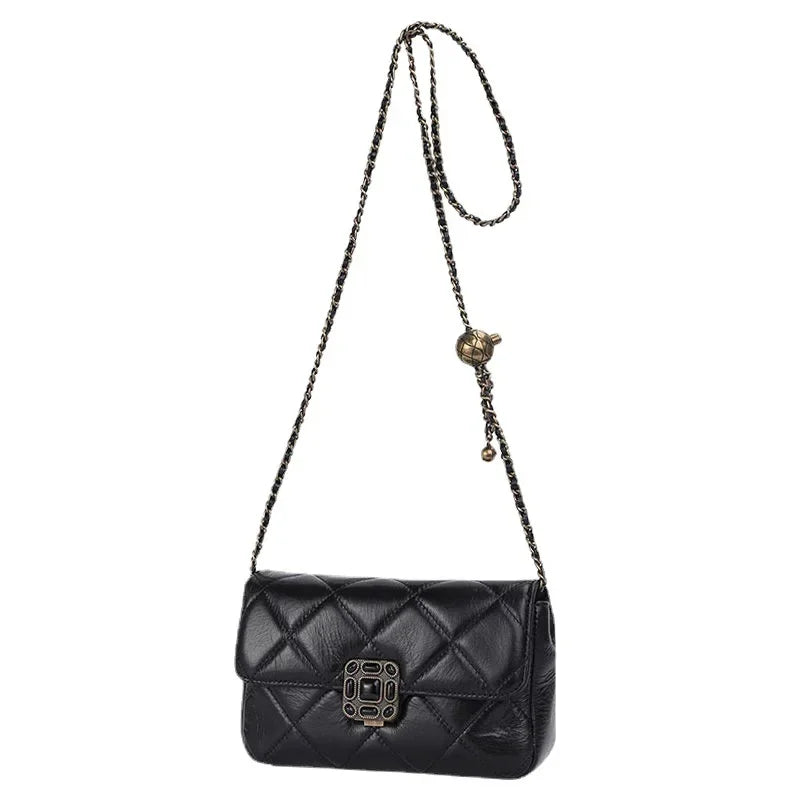 Chic Argyll Women's Crossbody Bag Trendy Autumn/Winter Vintage High-End Feel Versatile Small Square Bag