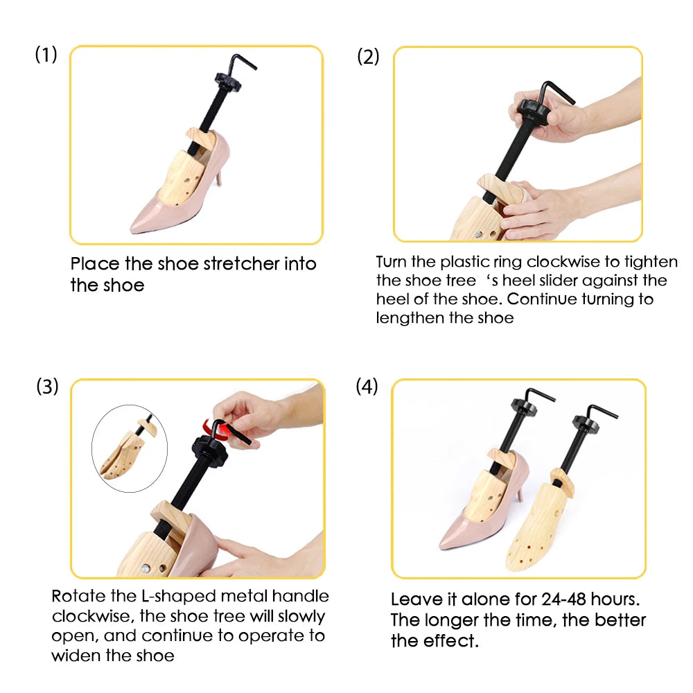 1/2 Pc Wooden Shoe Trees Adjustable Shoe Stretcher Expander Women Unisex Length Width shoes Extender Keeper Heels