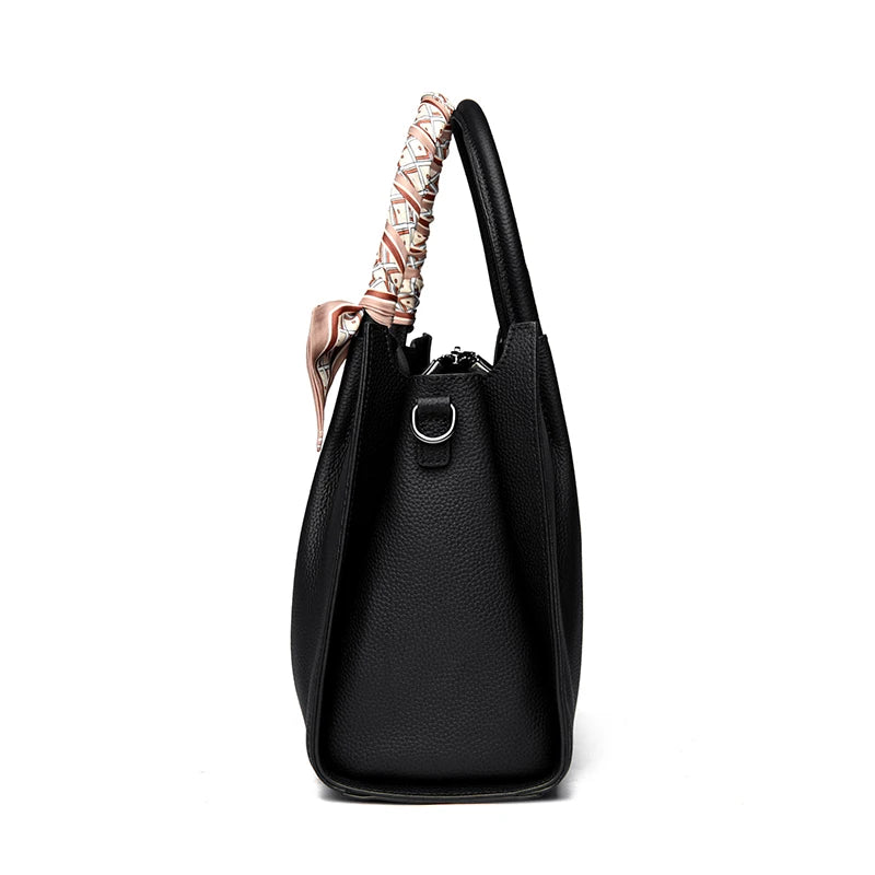 Genuine Leather Women Shoulder Crossbody Bag Large Capacity Soft Cowhide Handbag Ladies Tote Sac