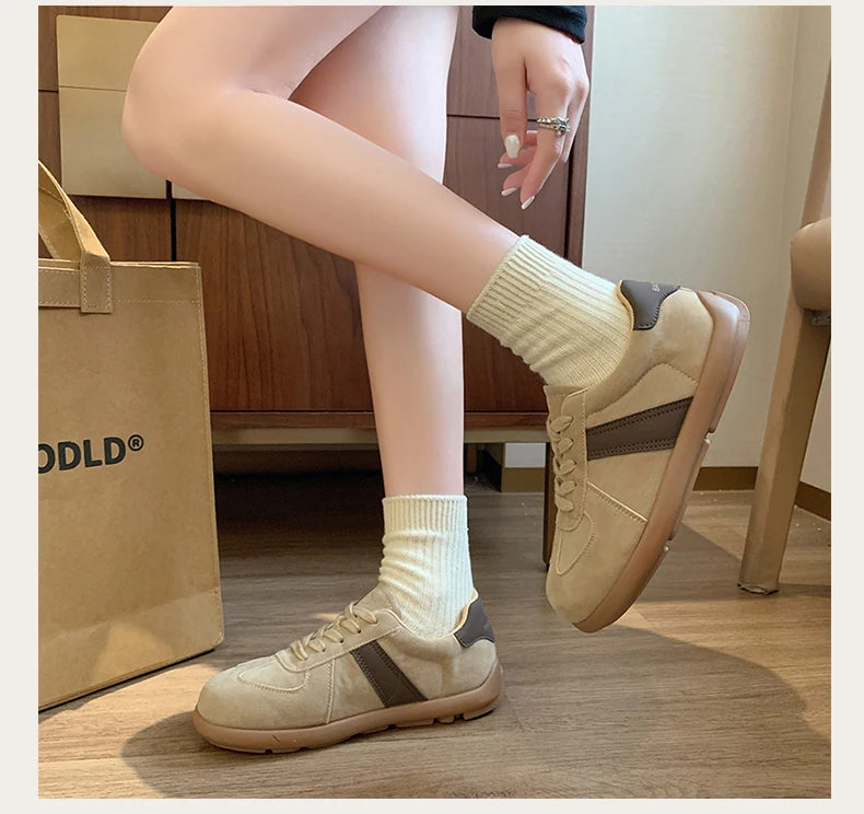 Fashion Trend Women's Casual Shoes College Style Wide Toe Soft Comfortable Flat Shoes Outdoor Casual Sports Shoes