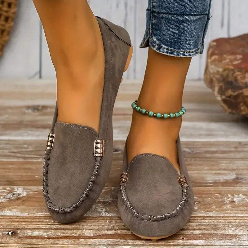 New Women's Casual Flat Shoes Spring and Autumn Flat Loafers Women's Shoes Fashion Non-slip Soft Round-toe Denim Flat Shoes