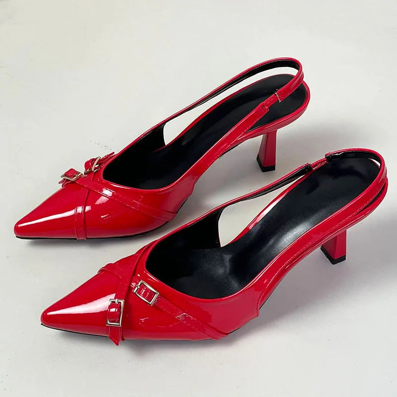 Elegant Women Thin Heels Pumps Shoes Female Slides Fashion Pointed Toe Ladies High Heels Sandals Shoes Natalia Home Fashion Natalia Home Fashion