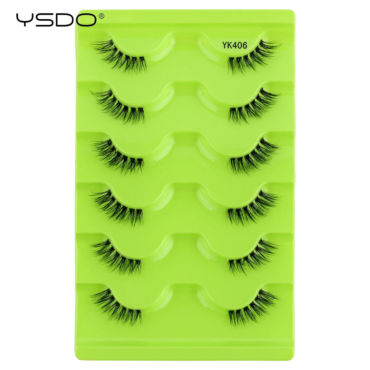 YSDO Natural Mink Eyelashes 3/6/10 Pairs Wispy Faux 3D Mink Lashes Short Fluffy Half False Eyelash Makeup Tools Cat Eye Lashes Natalia Home Fashion 6pairs-YK406 Natalia Home Fashion