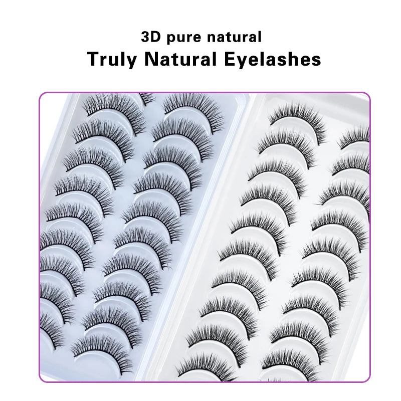 DEVOSERVICE Lashes 6/10pairs Natural Short False Eyelashes 3D Mink Lashes Extensions False Eyelashes Faux Cils Makeup Wholesale Natalia Home Fashion Natalia Home Fashion