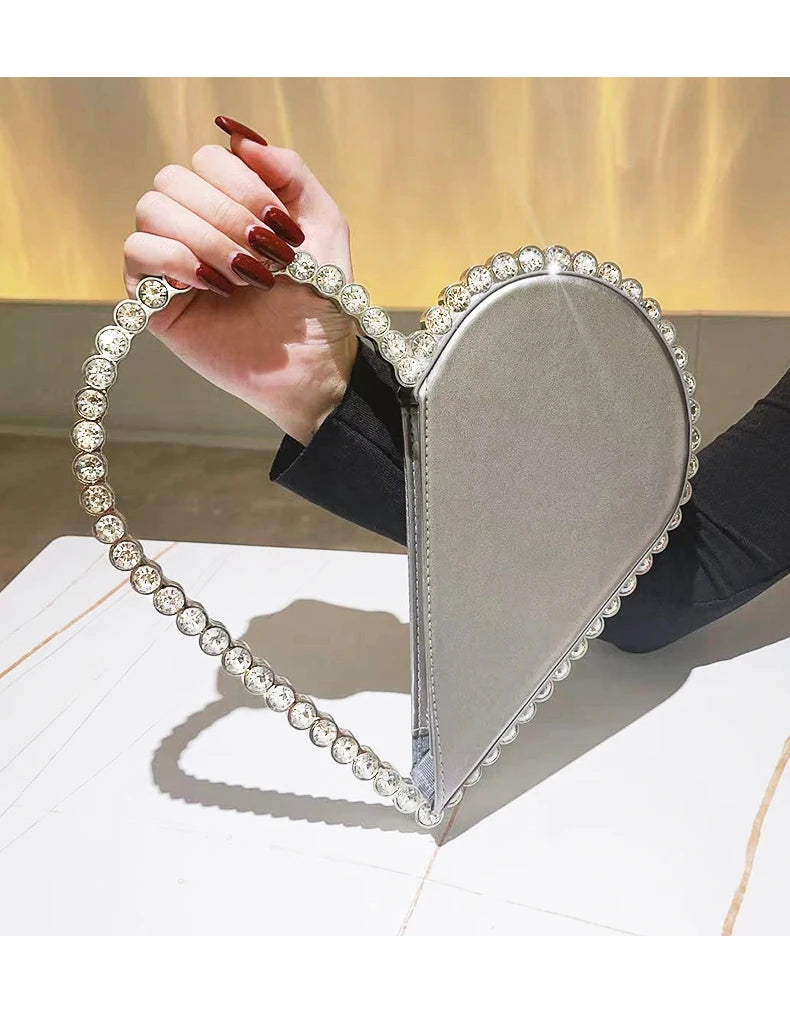 Mini Heart Shape Evening Bag Trendy Party Clutch Purse Women's Elegant Handbags For Party Prom
