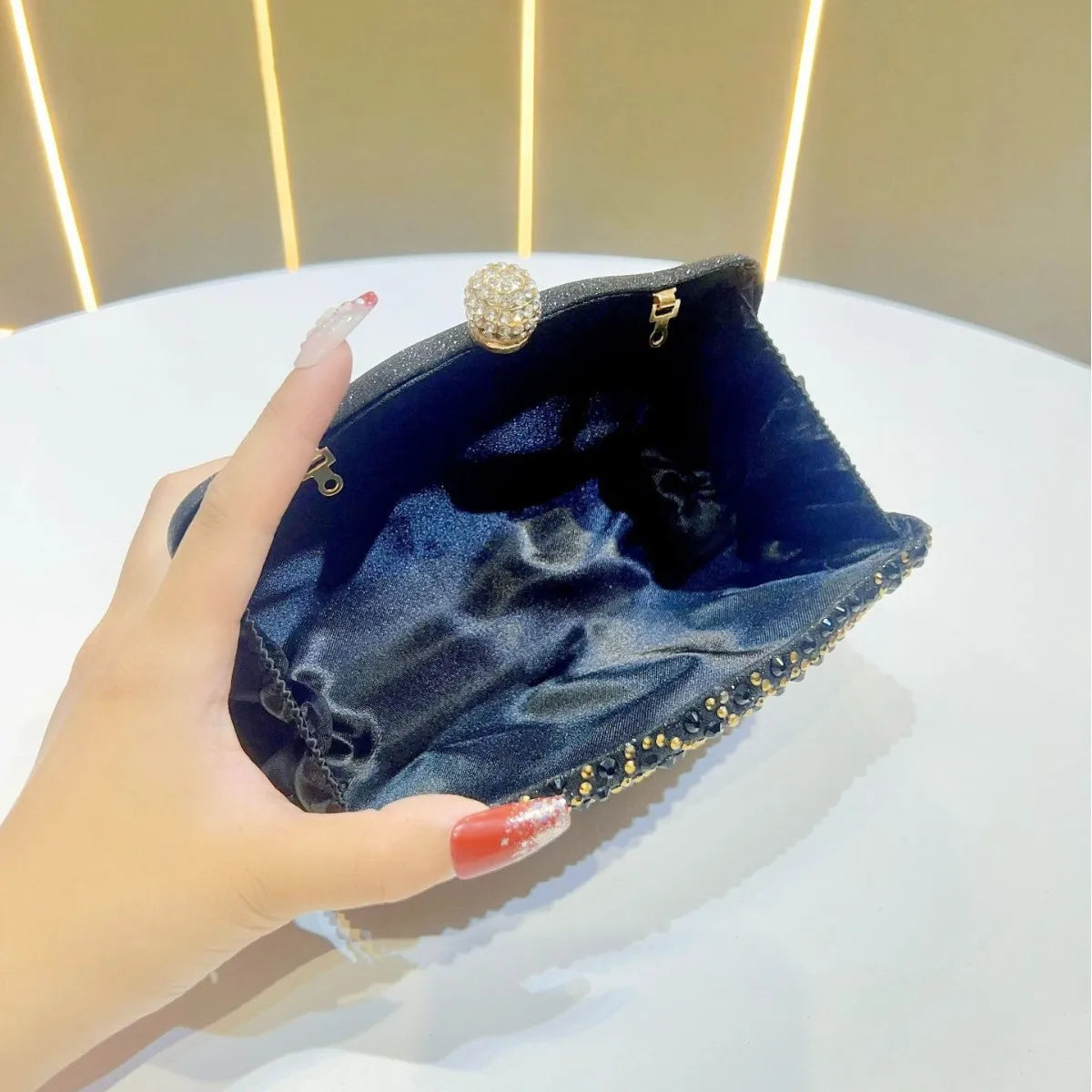 Women's Bags Women's Shiny Rhinestone Dinner Bags Can Be Matched With Dress Clutch Bags Fashion Temperament Elegant Clutch Bag