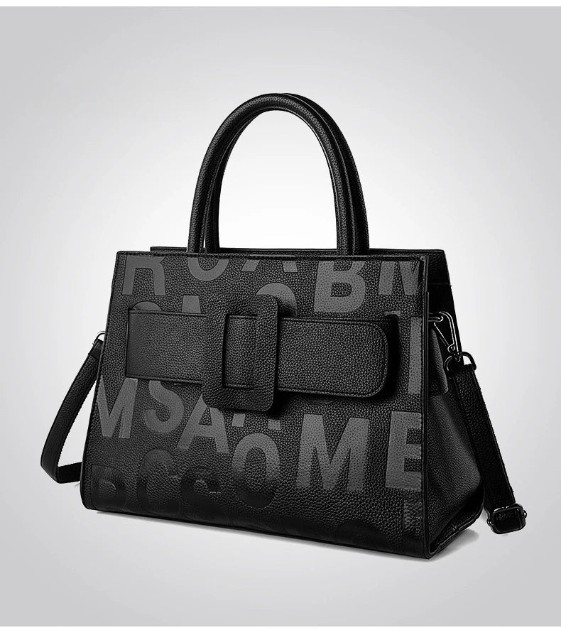 Bags for Women Trend Large-capacity Tote Bag, High Quality PU Leather Women's Retro Fashion Letter Handbag, Shoulder Bag