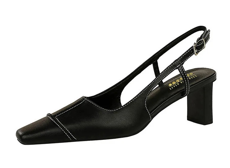 Design Shallow Women Pumps Pointed Toe Sling backs Sandals Elegant Office Work Thin High Heels Shoe Retro Shoes Women