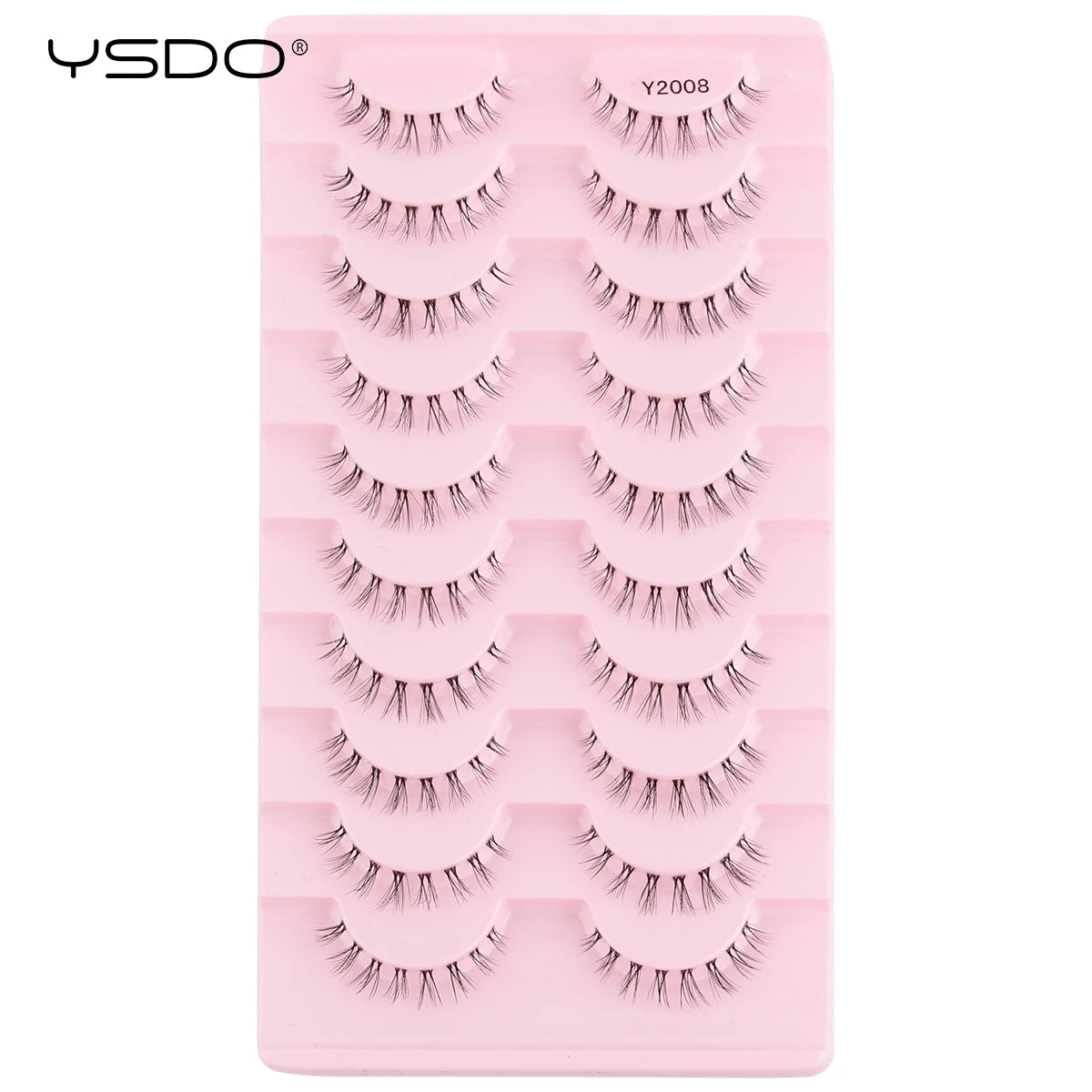 YSDO Natural Mink Eyelashes 3/6/10 Pairs Wispy Faux 3D Mink Lashes Short Fluffy Half False Eyelash Makeup Tools Cat Eye Lashes Natalia Home Fashion 10pairs-Y2008 Natalia Home Fashion