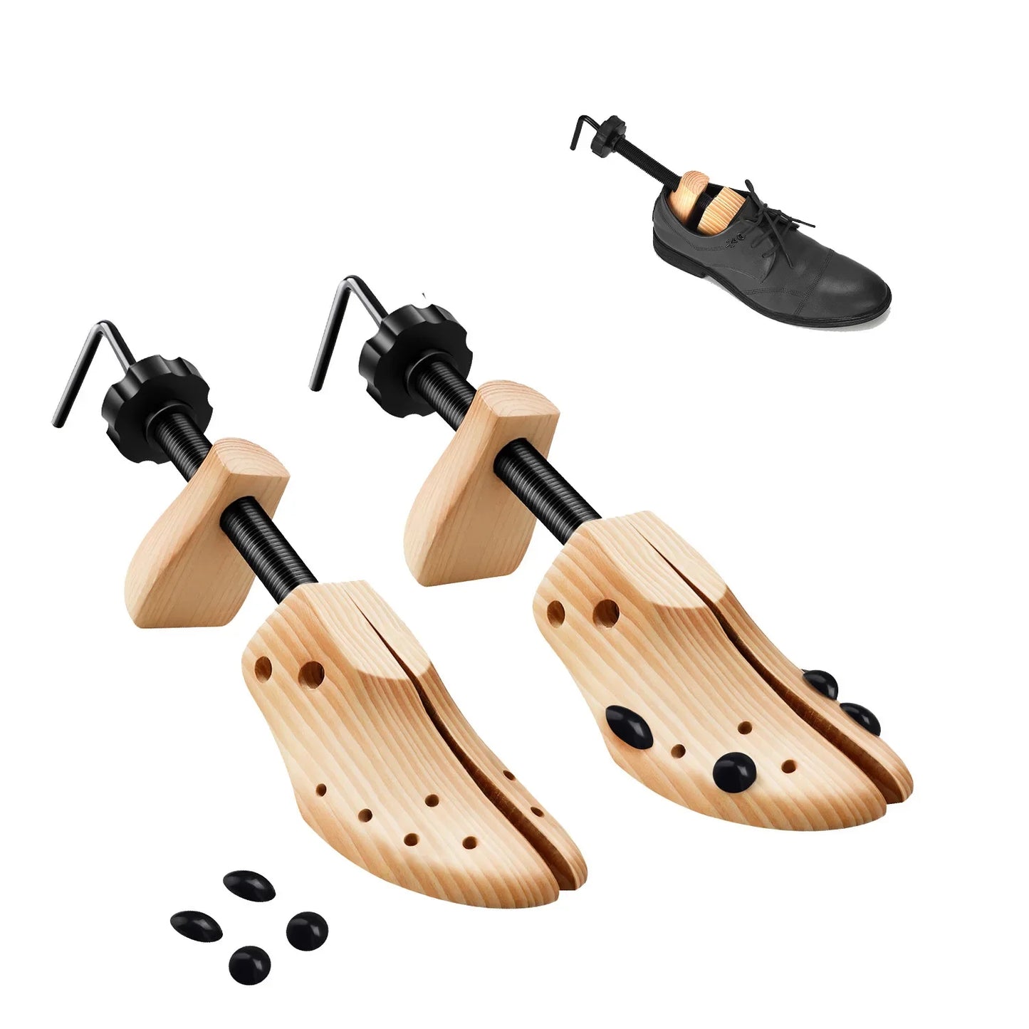 1/2 Pc Wooden Shoe Trees Adjustable Shoe Stretcher Expander Women Unisex Length Width shoes Extender Keeper Heels