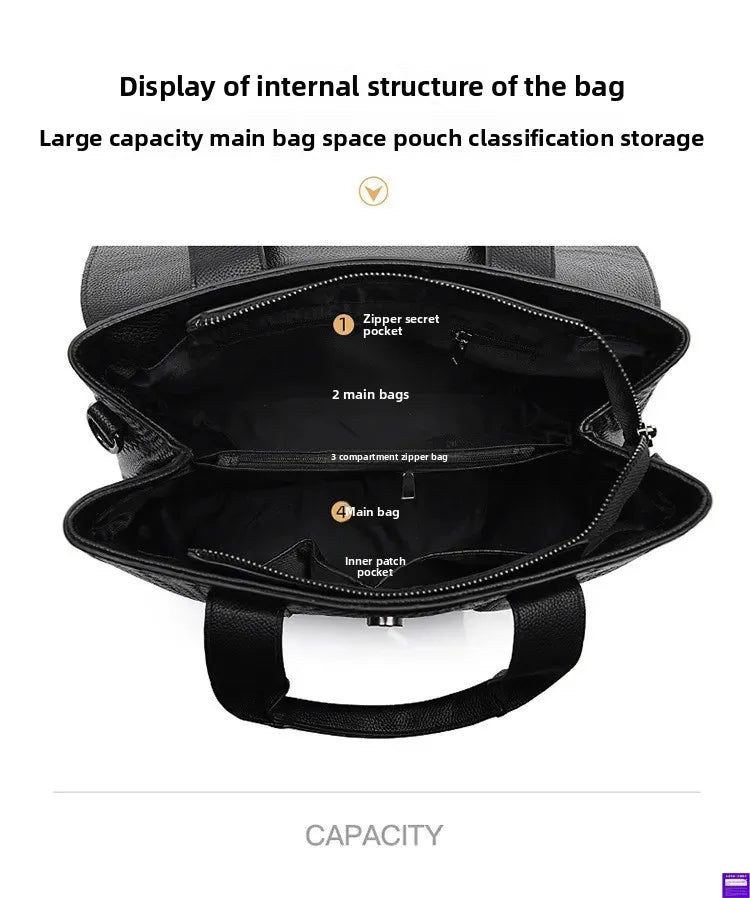 Large Capacity Ladies Handbag Fashion Woven Pattern Shoulder Bag Vintage Style Polyester Lining Soft PU Leather Material Commuter Bag