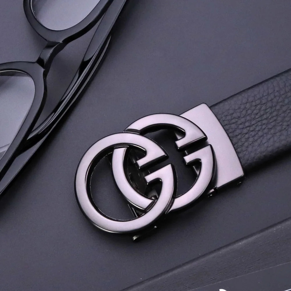 Business Men Belts Luxury Brand Famous Genuine Leather Male Belts for Women High Quality Designers Double G Buckle jeans Strap Natalia Home Fashion 130cm-2-black-buckle Natalia Home Fashion