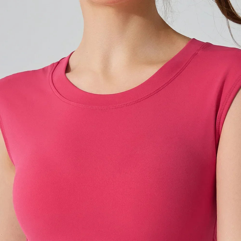 Sexy Backless Short-sleeved Summer Sports T-shirt Slim Waist Tank Top Fitness Vest with Fixed Chest Pad Yoga Clothes Natalia Home Fashion Natalia Home Fashion