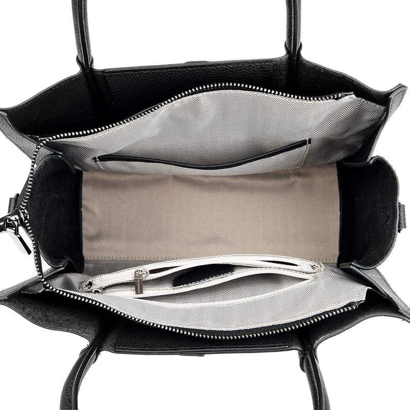 Genuine Leather Women Shoulder Crossbody Bag Large Capacity Soft Cowhide Handbag Ladies Tote Sac