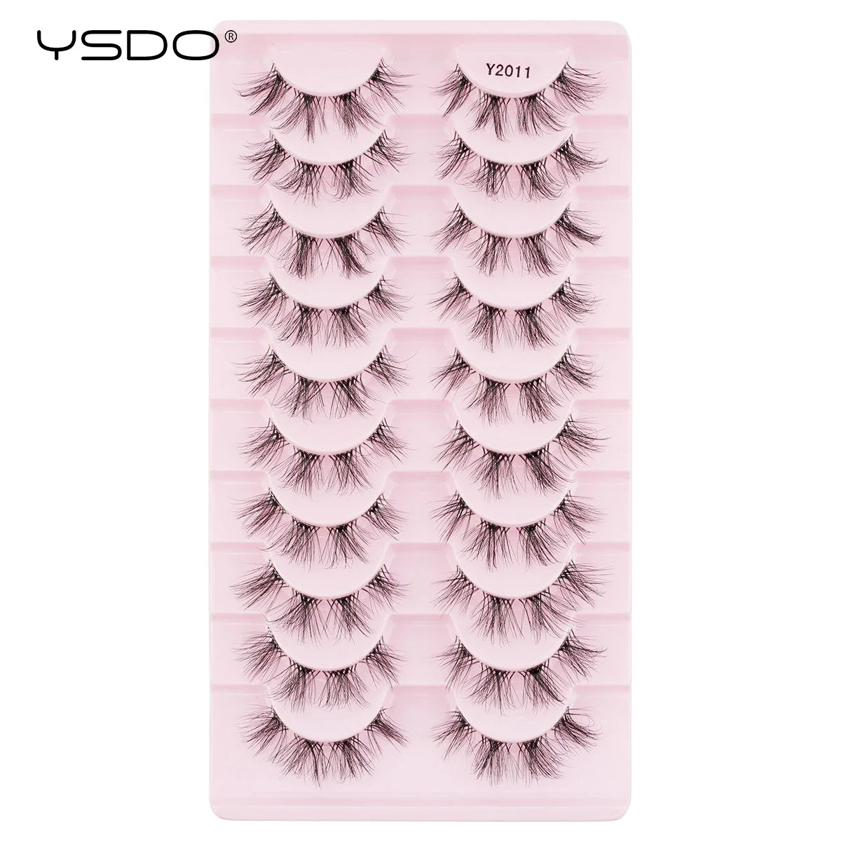 YSDO Natural Mink Eyelashes 3/6/10 Pairs Wispy Faux 3D Mink Lashes Short Fluffy Half False Eyelash Makeup Tools Cat Eye Lashes Natalia Home Fashion 10pairs-Y2011 Natalia Home Fashion