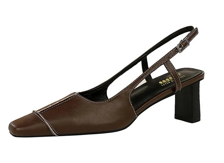 Design Shallow Women Pumps Pointed Toe Sling backs Sandals Elegant Office Work Thin High Heels Shoe Retro Shoes Women
