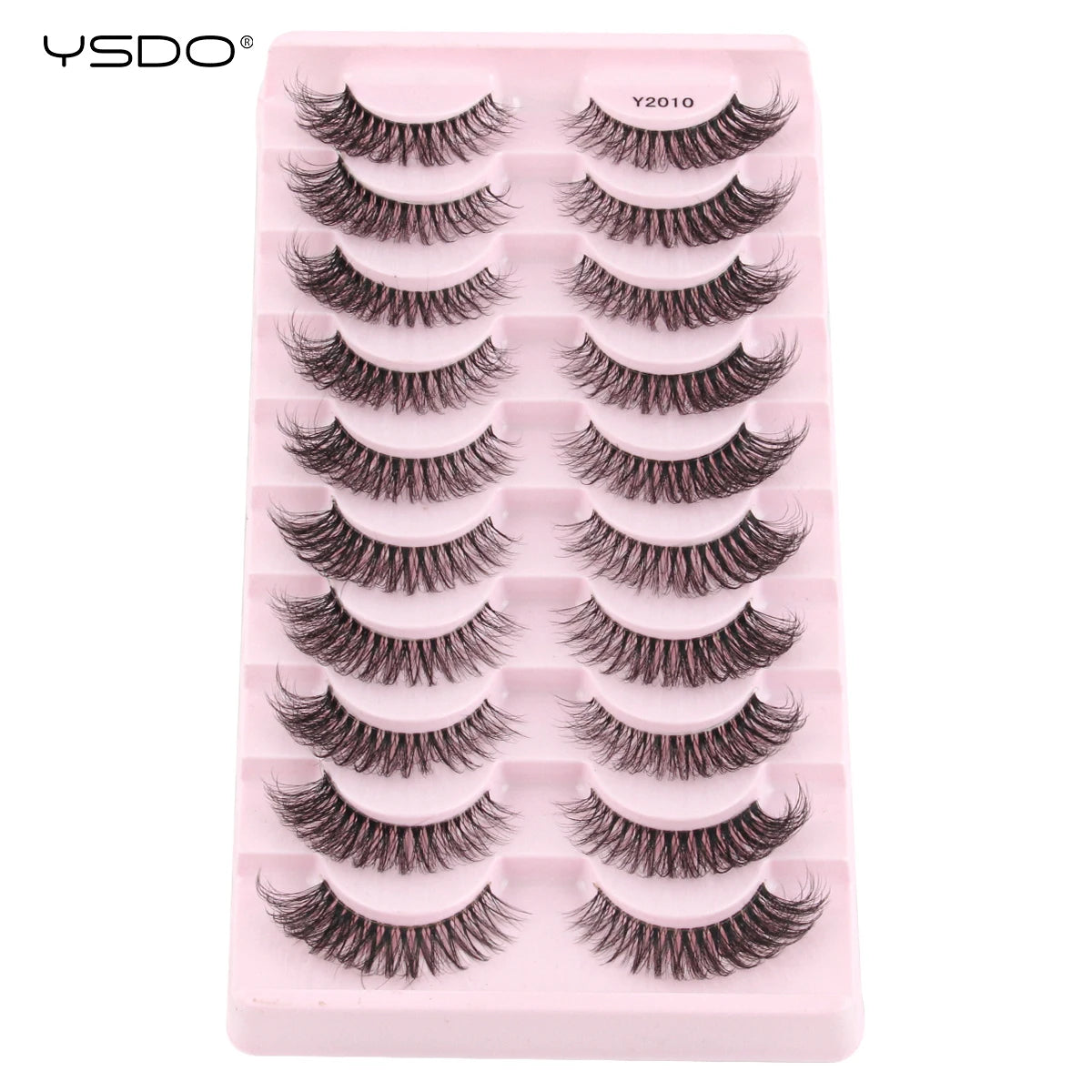 YSDO Natural Mink Eyelashes 3/6/10 Pairs Wispy Faux 3D Mink Lashes Short Fluffy Half False Eyelash Makeup Tools Cat Eye Lashes Natalia Home Fashion 10pairs-Y2010 Natalia Home Fashion