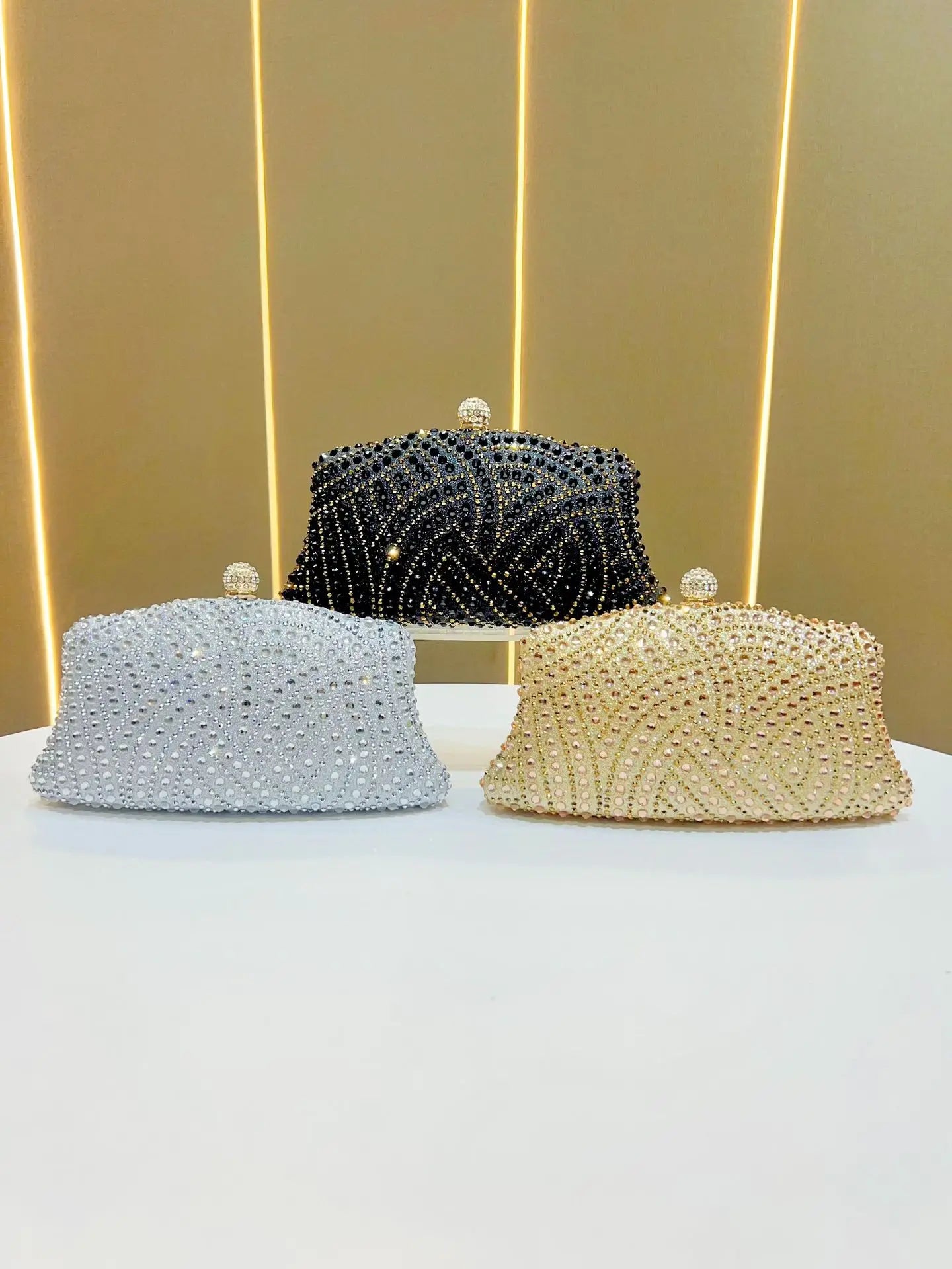 Women's Bags Women's Shiny Rhinestone Dinner Bags Can Be Matched With Dress Clutch Bags Fashion Temperament Elegant Clutch Bag